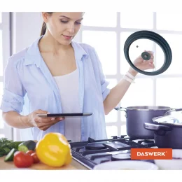 Крышка для любой сковороды и кастрюли универсальная 3 размера (22-24-26 см) DASWERK