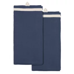 Набор из двух кухонных полотенец саржевого плетения темно-синего цвета из коллекции essential, 50х70 см