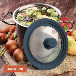 Крышка для любой сковороды и кастрюли универсальная 3 размера (22-24-26 см) DASWERK