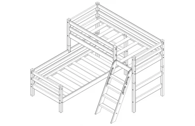 Кровать Соня вариант 8 угловая с наклонной лестницей