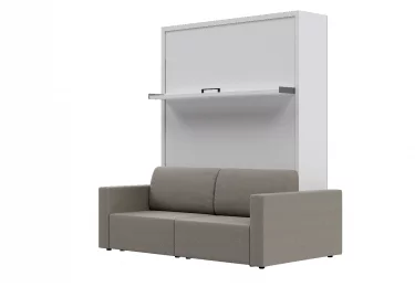 Шкаф-Кровать с диваном СМАРТ 1 Белый Серый