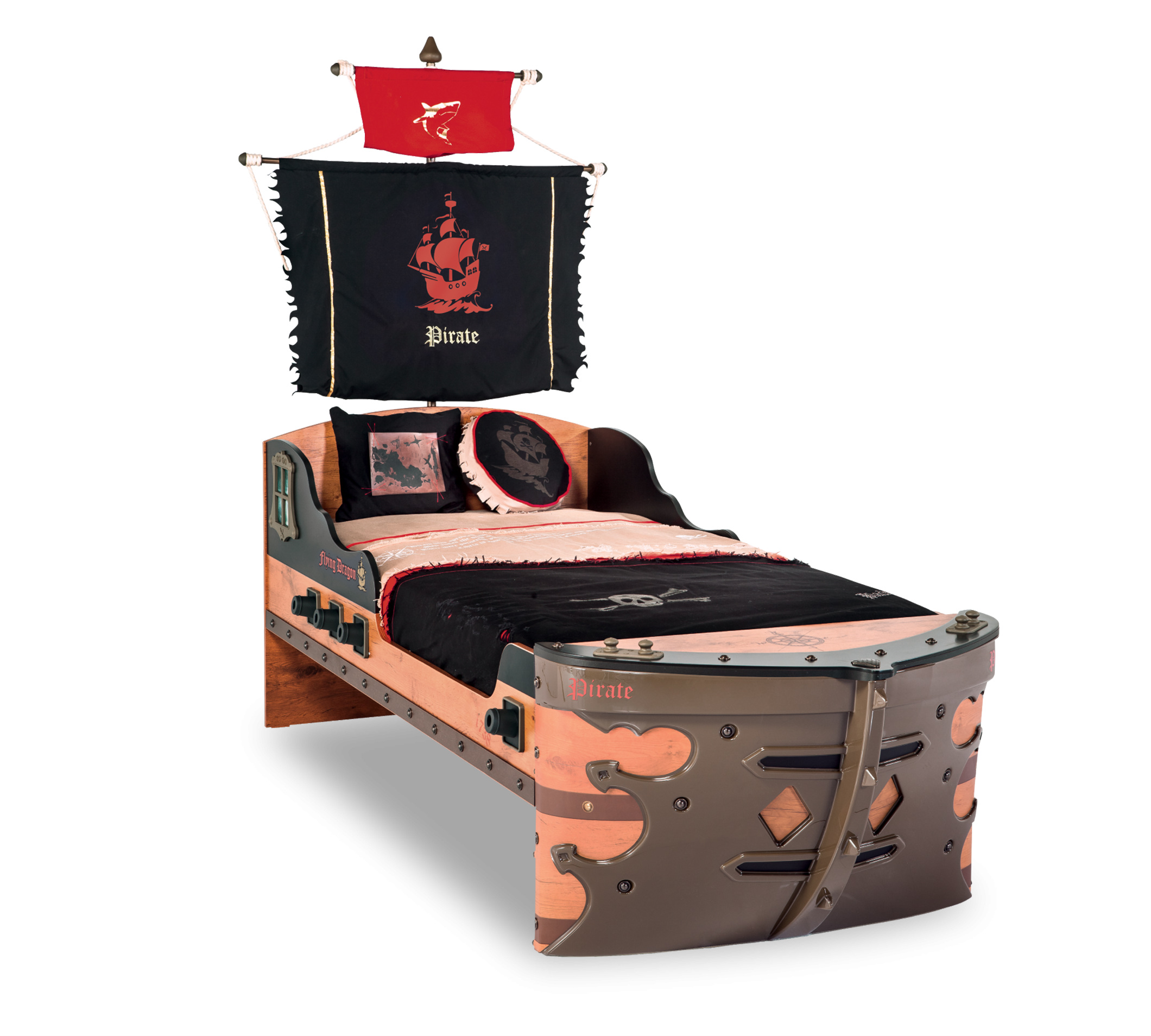кровать в виде корабля для мальчика