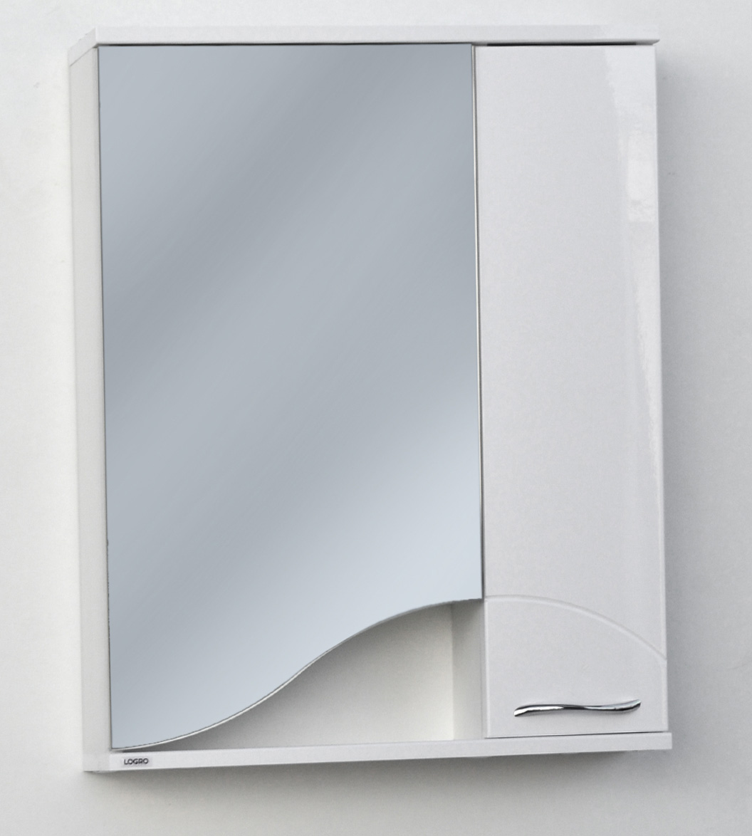 Шкаф зеркальный Акваль Анна 60см белый код товара 1001195568