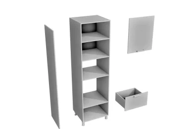 Пенал Аленушка ПДМ 600 с нишей под духовку и СВЧ правый