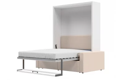 Шкаф-Кровать с диваном СМАРТ 1 Белый Бежевый