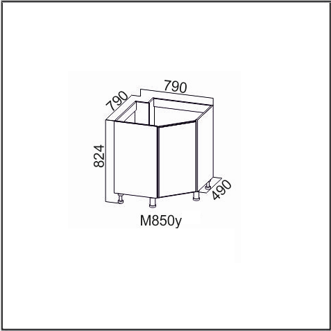 Столешница угловая для кухни 850х850