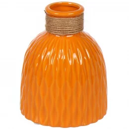 Ваза керамика, настольная, 15х5 см, Вайб, Y4-6534, оранжевая																								
