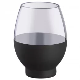 CSA-15M Декоративная ваза из стекла с напылением, Д150 Ш150 В200, серо-черный