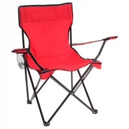 Кресло туристическое, с подстаканником, до 100 кг, размер 50 х 50 х 80 см, цвет красный