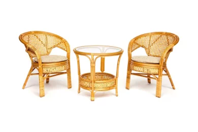 Комплект для отдыха Pelangi (стол со стеклом + 2 кресла)