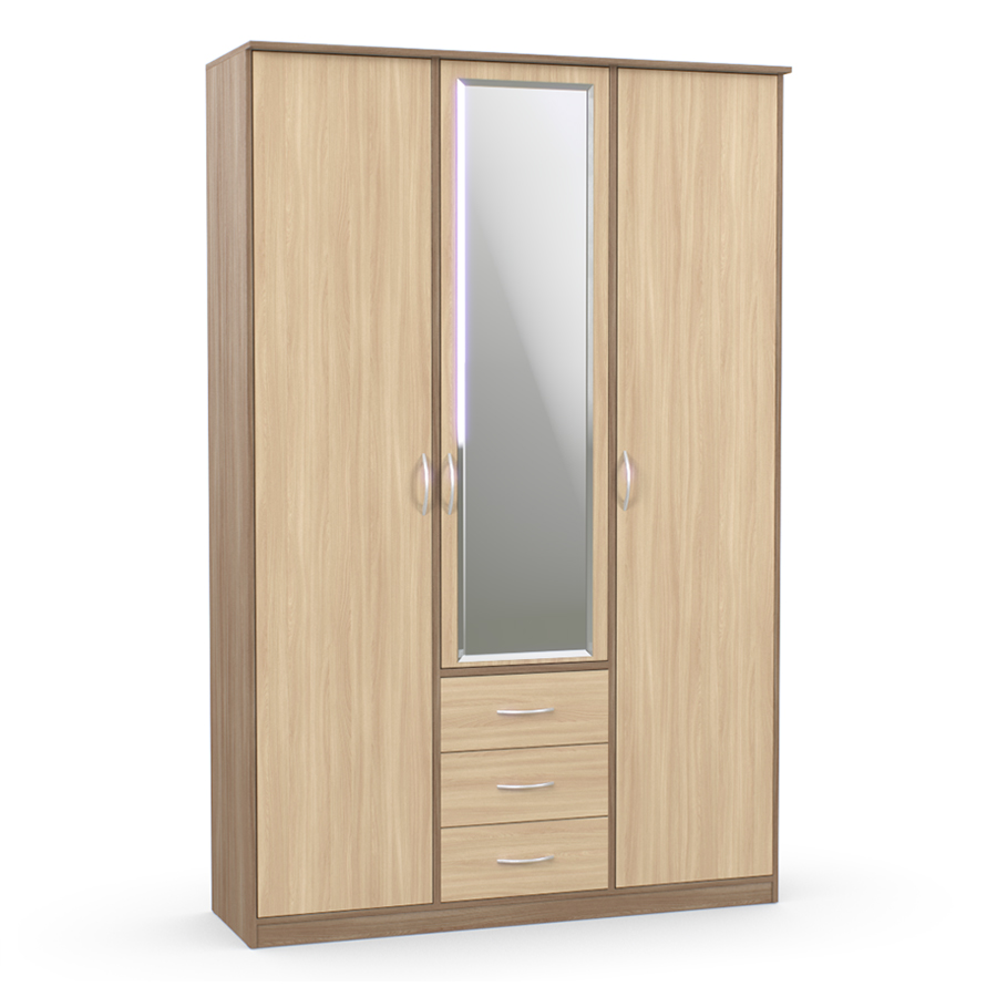 Шкаф комбинированный Дуэт Люкс с 3-мя ящиками и зеркалом