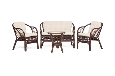 Комплект для отдыха New Bogota (стол со стеклом + 2 кресла + диван)