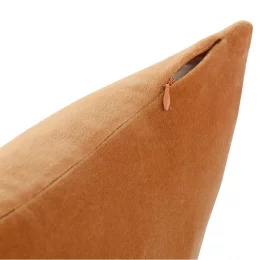 Чехол на подушку из хлопкового бархата коричневого цвета из коллекции essential, 45х45 см