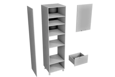 Пенал Аленушка ВПДМ 600 высокий с нишей под духовку и СВЧ левый