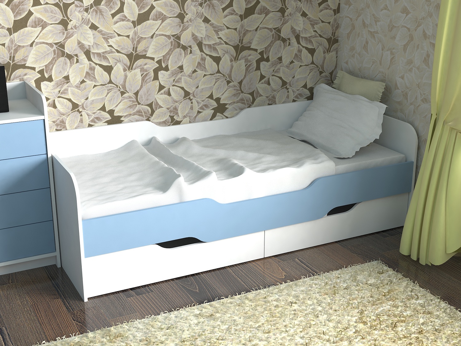 Кровать с ящиками односпальная 
