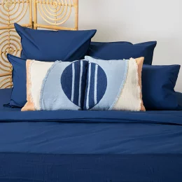 Чехол на подушку с геометрическим принтом и бахромой из коллекции ethnic, 45х45 см