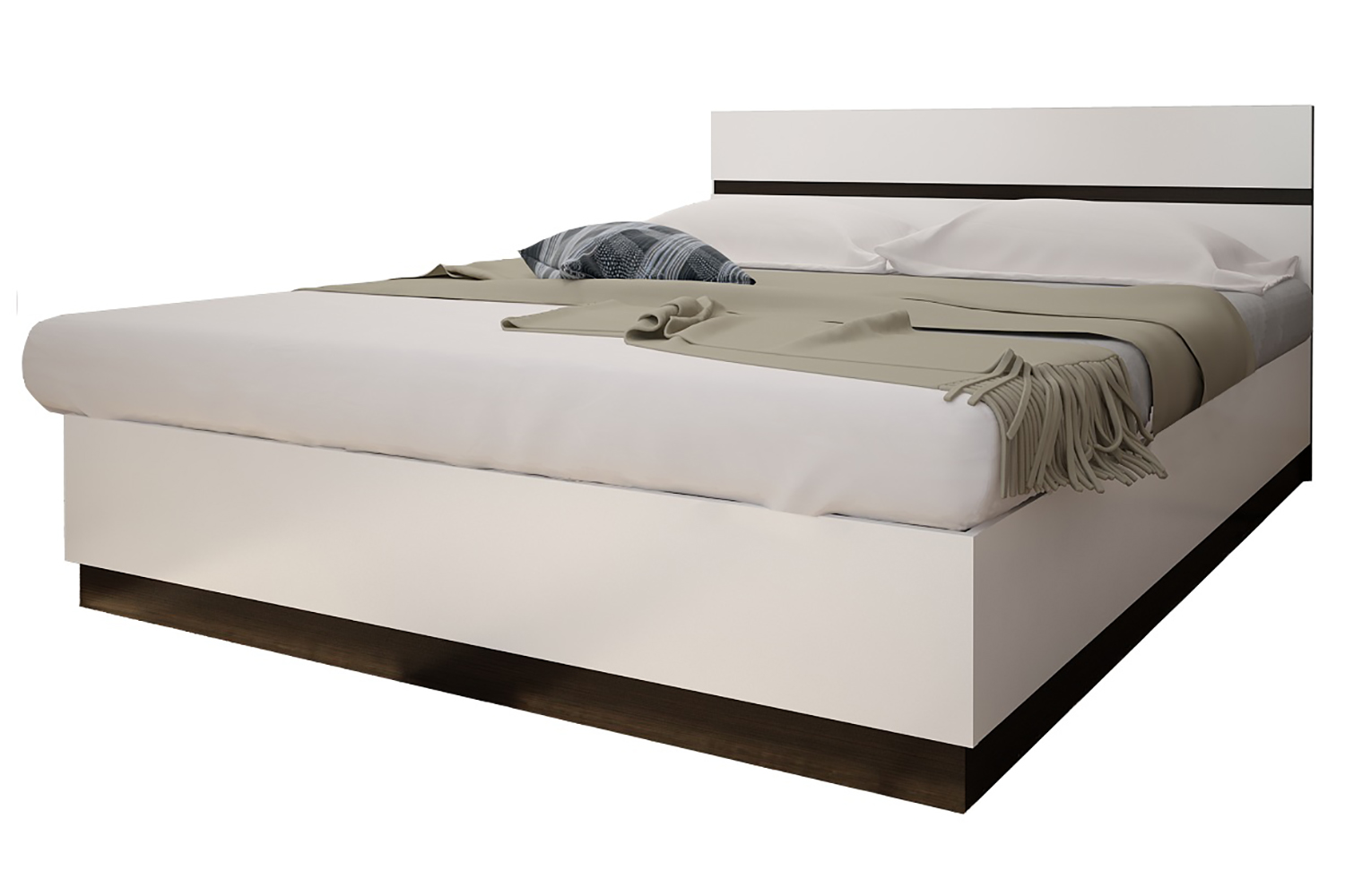 кровать двуспальная белый глянец