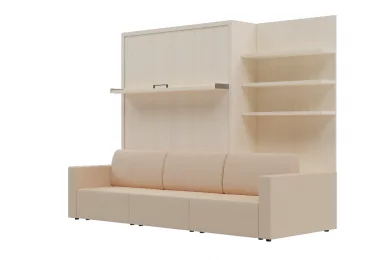 Шкаф-Кровать с полкой с диваном СМАРТ 1 Дуб Бежевый