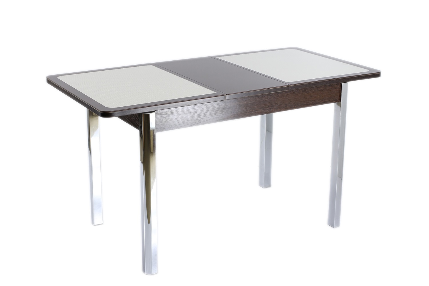 Стол раздвижной для кухни стеклянный чёрно белый 1200×750×800 1600×750×800