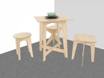 Стол сборно-разборный Необычная мебель 2 квадратный 