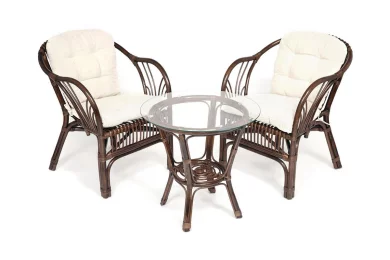 Комплект для отдыха New Bogota (стол со стеклом + 2 кресла)