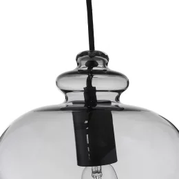 Лампа подвесная grace, 25х21 см, дымчатое стекло, черный цоколь