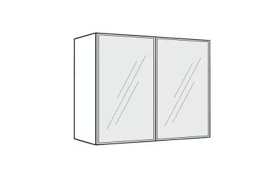 Шкаф навесной Авеню В80(В)+LED витрина