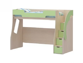 Кровать-чердак с лестницей-комодом Класс МБР К4.02