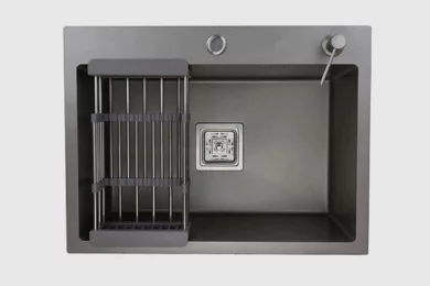 Мойка для кухни врезная Агата B6050-AS 60х50 см с сифоном, коландером, дозатором