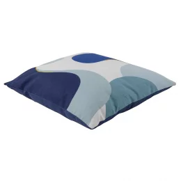 Подушка декоративная из хлопка синего цвета с авторским принтом из коллекции freak fruit, 45х45 см
