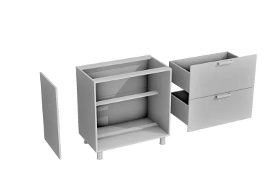 Нижний шкаф Аленушка Н2Я 800 с 2 ящиками