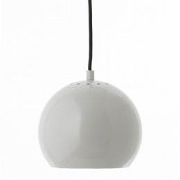 Лампа подвесная ball, 16х18 см, светло-серая глянцевая, черный шнур