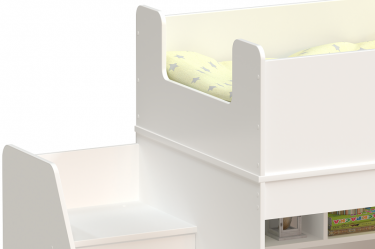 Кровать-чердак RIDGIMMI 2.3 с угловым шкафом и угловой лестницей