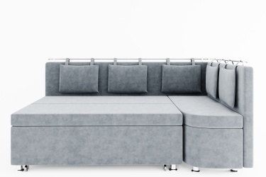 Кухонный угловой диван Париж-1 (правый) со спальным местом и хромированными ножками