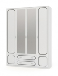 Шкаф Лакированный белый жемчуг ШР-4 (2 зеркала)