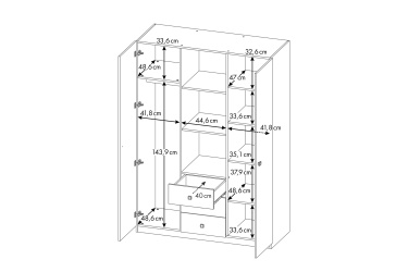 Шкаф Polini Simple трехсекционный