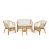 Комплект для отдыха NEW BOGOTA ECO SKIN ( диван + 2 кресла + стол со стеклом ) с подушками