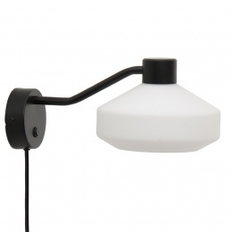 Лампа настенная mayor, 31х14 см, белый плафон, черный матовый каркас