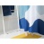 Штора для ванной синего цвета с авторским принтом из коллекции freak fruit, 180х200 см
