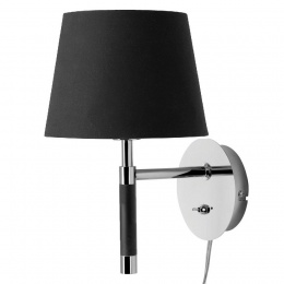 Лампа настенная venice, 28,5х22,5 см, черная, хром