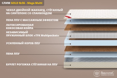 Матрас СЛИМ Gold №5Б - Mega Multi