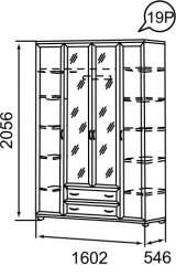 Шкаф Ника-Люкс 4х-дверный для одежды №19